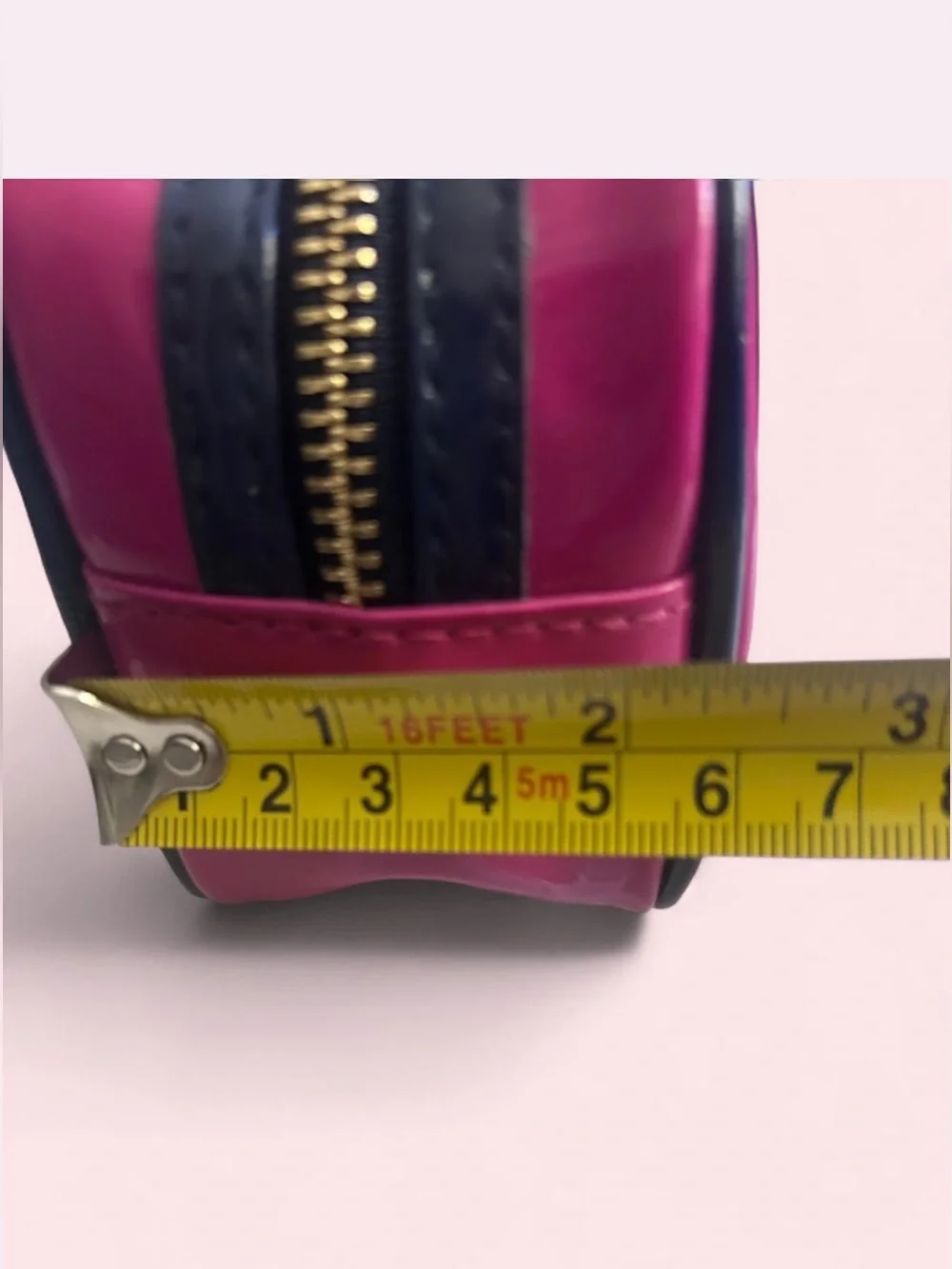 Tory Burch Pink & Navy Patent Cosmetic Case